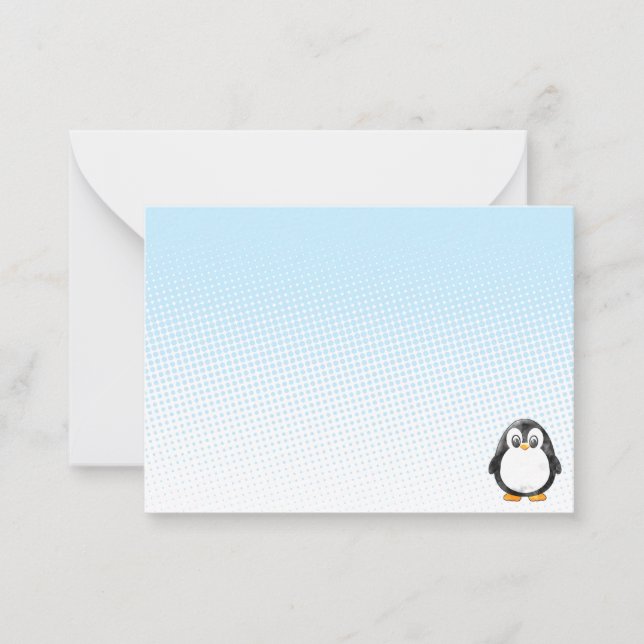 Süße Pinguin-Zeichnung Blanko individuell Mitteilungskarte (Vorderseite)