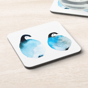 Süße Pinguine Aquarell Getränkeuntersetzer