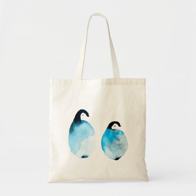 Süße Pinguine Aquarell Tragetasche (Vorne)