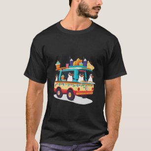 Süße Pinguine fahren Food Truck Lustige Wasservöge T-Shirt