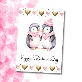 Süße Pinguine Frohen Valentinstag Feiertagskarte