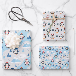Süße Pinguine Geschenkpapier Set