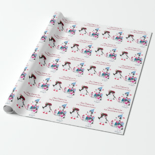 Süße Pinguine im Schnee Frohe Weihnachten Geschenkpapier