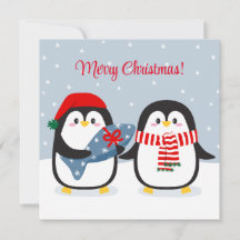 Süße Pinguine mit Geschenk