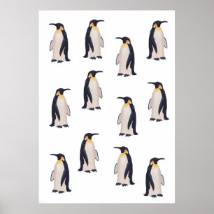 Süße Pinguine Muster Poster