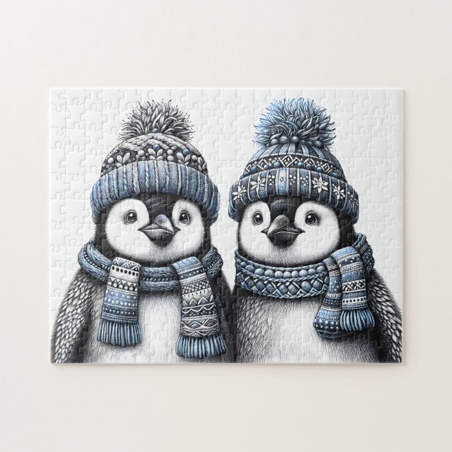 Süße Pinguine Puzzle (Horizontal)