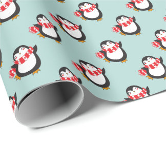 Süße Pinguine Weihnachten Geschenkpapier