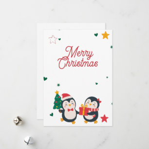 Süße Pinguine Weihnachtskarte Feiertagskarte