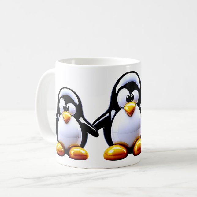 Süße Pinguinfamilie  Kaffeetasse (Vorderseite Links)