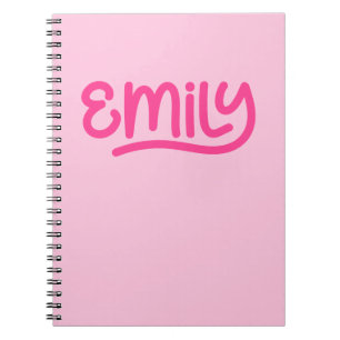 Süße Pink Emily Handschrift-Typografie Notizblock