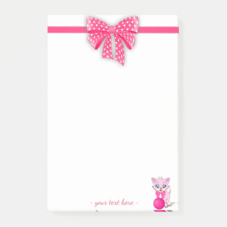 Süsse Pink Kitten Cartoon Post-it Klebezettel