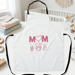 Süße Pinke Mom Est Jahr Baby Symbole Design Schürze