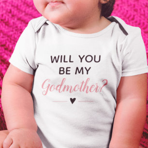 Süße pinke Wer wird meine Patentante sein Vorschla Baby Strampler