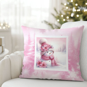 Süße Pinkmas-Winterwald-Kinderzimmer-Dekorationski Kissen