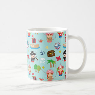 Süße Piratenjungen und -mädchen Schatz Kaffeetasse