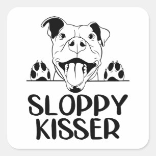 Süße Pitbull Liebe Pittie Pit Bull Welpe Hund Hall Quadratischer Aufkleber