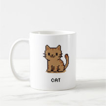 Süße Pixel-Art-Katzen-Tasse