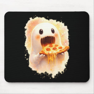Süße Pizza-Geister essen Pizza Lustige Halloween-G Mousepad