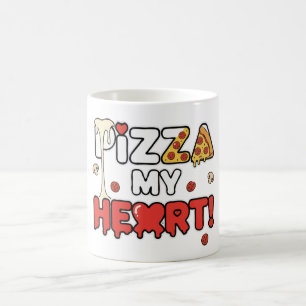 Süße Pizza Mein Herz Lustiger Foodie Wortspiel für Kaffeetasse