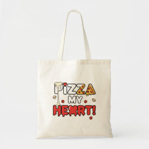 Süße Pizza Mein Herz Lustiger Foodie Wortspiel für Tragetasche