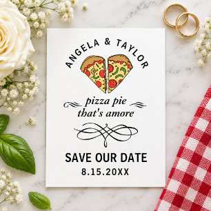 Süße Pizza Pie Amore Hochzeit Termin vormerken Postkarte