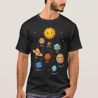 Süße Planeten um die Sonne Weltraumgalaxie T-Shirt