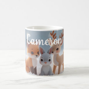 Süße Plüsch-Winter-Waldtiere mit individuellem Nam Kaffeetasse