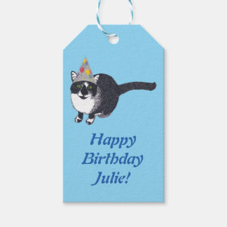 Süße Pointillismus-Katzen-Personalisierte Geschenk Geschenkanhänger