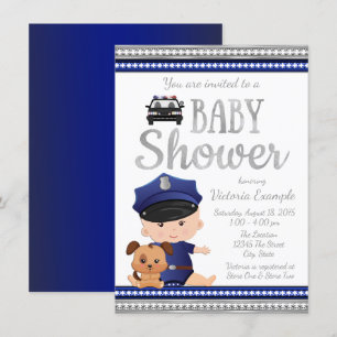 Süße Polizei-Baby-Shower-Einladung Einladung