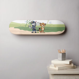 süße Polizei Zebra & Gepard Skateboard