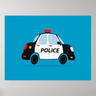 Süße Polizeiauto-Kunst Poster