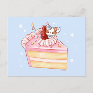 Süße Pomchi-Welpen-Happy-Birthday-Karte Postkarte
