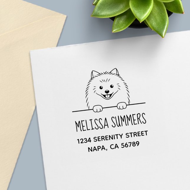 Süße Pomeranian-Hunde-Adresse Permastempel (Von Creator hochgeladen)
