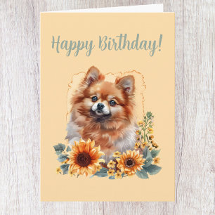 Süße Pomeranian-Hunde-Liebhaber-Geburtstagskarte Karte