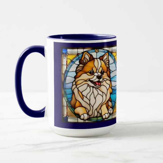 Süße Pomeranian-Kaffeetasse Tasse (Links)