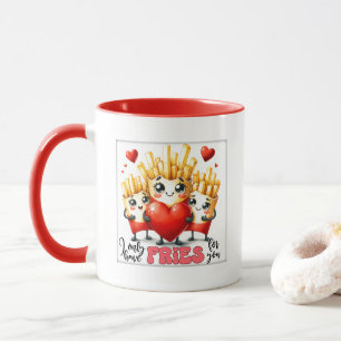 Süße Pommes lieben Wortkunst Tasse