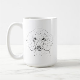 Süße Poodle-Hund-Illustration, handgezeichnet Kaffeetasse