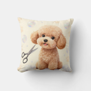 Süße Poodle-Schneid-Bubbles-Schere Kissen