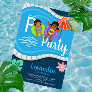 Süße Poolparty Kinder Geburtstag jedes Alter Einladung