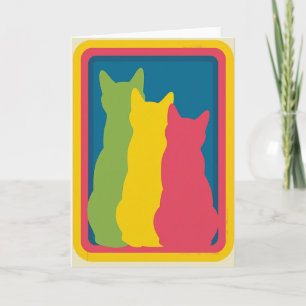 Süße Pop-Art-Geburtstagskarte mit Katze Karte