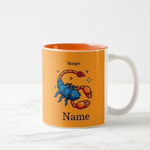 Süße Pop-Art-Skorpion-Sternzeichen-Horoskop Zweifarbige Tasse