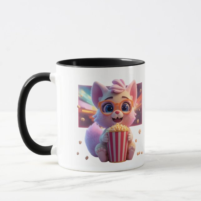 Süße Popcorn-Kitty-Kaffeetasse Tasse (Links)