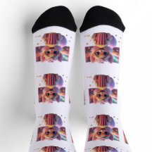 Süße Popcorn-Kitty-Socken