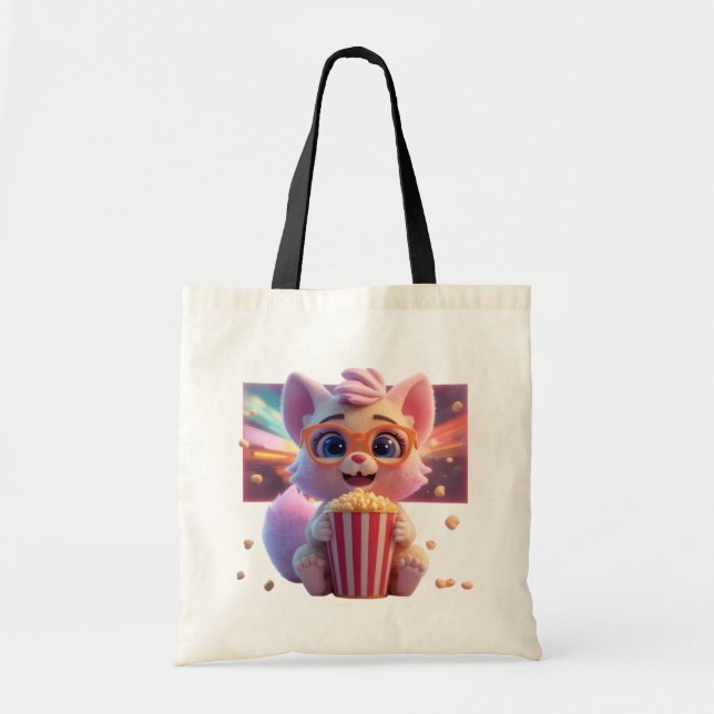 Süße Popcorn-Kitty-Tragetasche Tragetasche (Vorne)