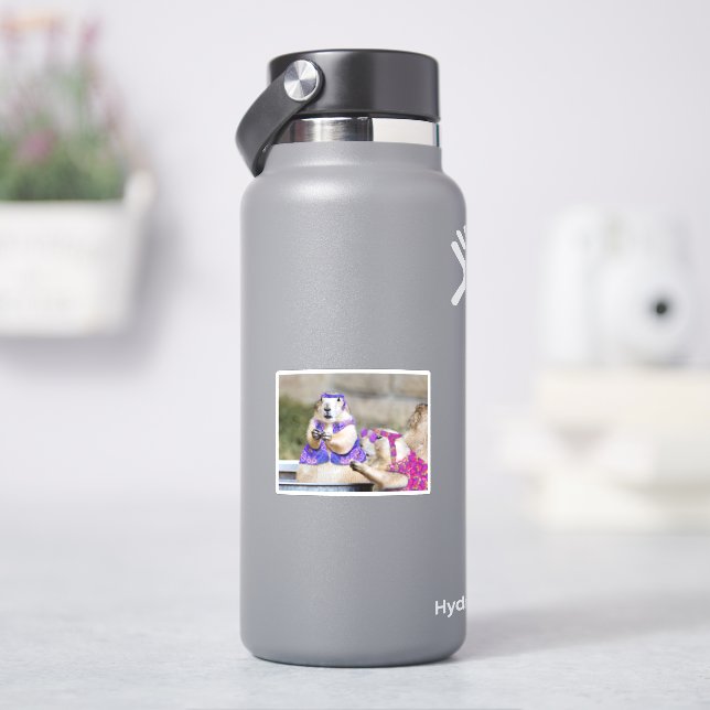Süße Präriehund-Hippies Aufkleber (HydroFlask)