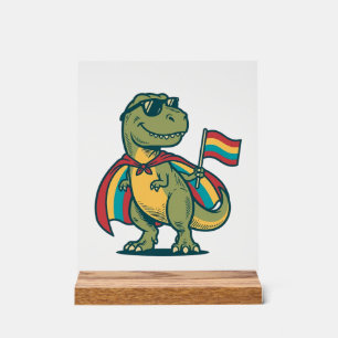 Süße Pride-Dinosaurier-Vektor-Shirtgestaltung_1 Acrylschild