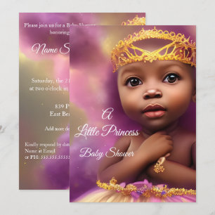 Süße Prinzessin Baby Shower Ethnische Mädchen  Einladung