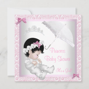 Süße Prinzessin Baby Shower Hübsche Rosa Spitze Einladung