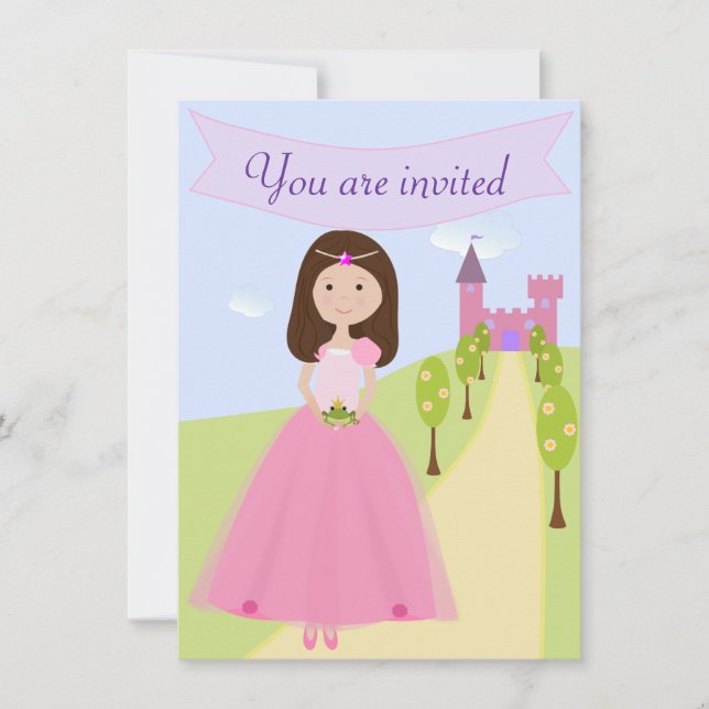 Süße Prinzessin Birthday Invitation Einladung (Vorderseite)