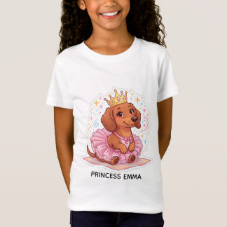 Süße Prinzessin Dachshund Benutzerdefinierter Name T-Shirt